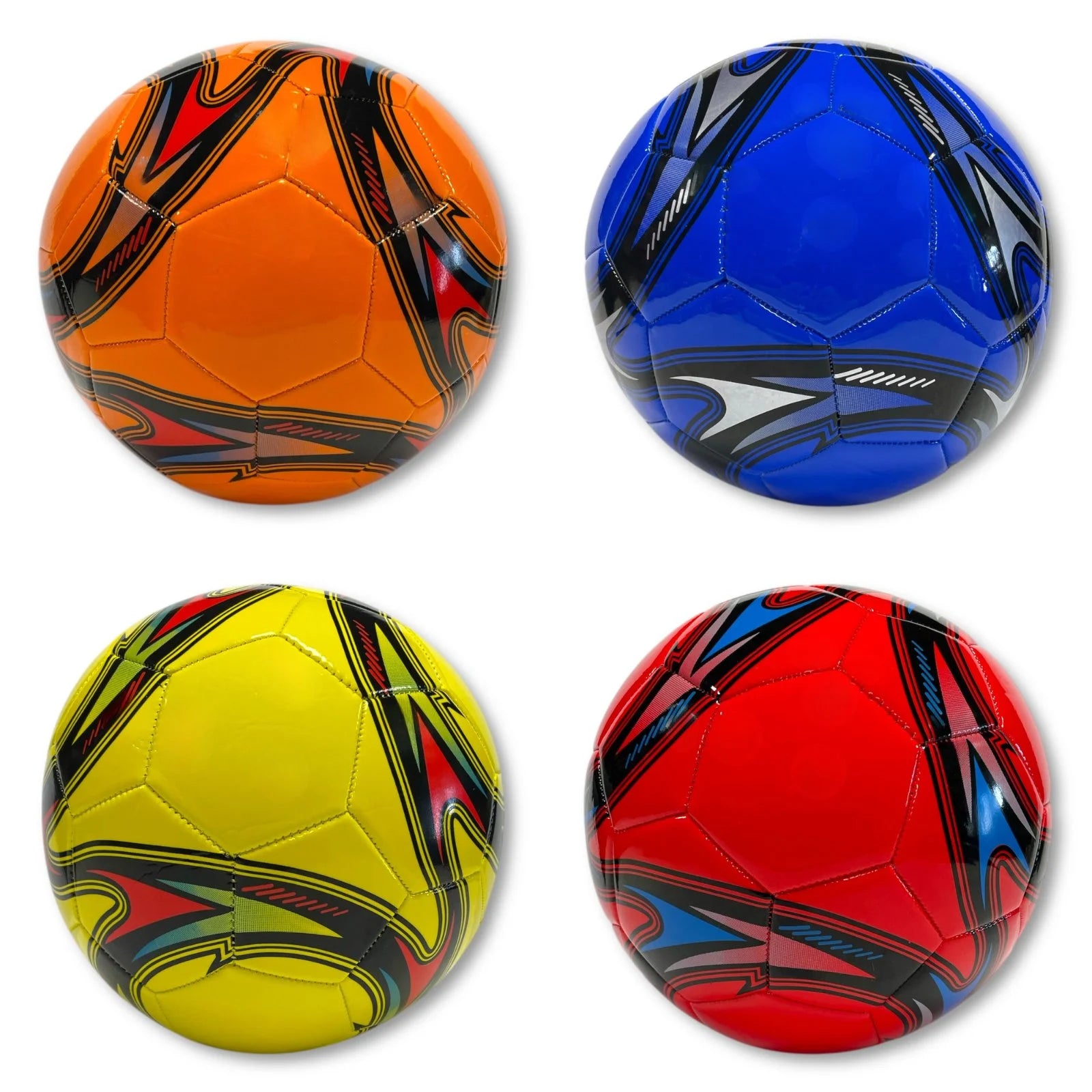 ASSORTED CIRCLE SWIRL MATT INFLATABLE FOOTBALL SIZE 5. HU8136 \\\KD36000