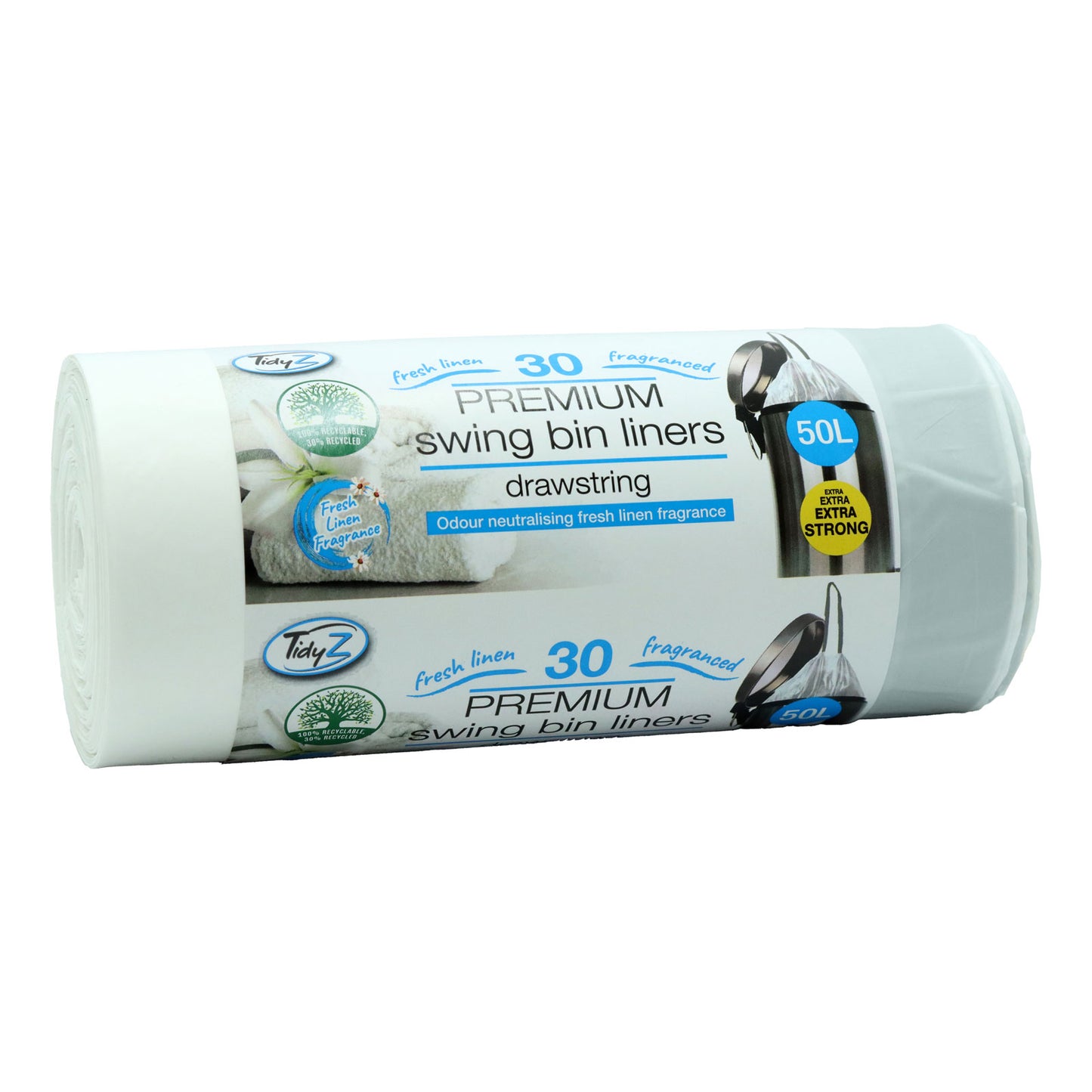 TIDYZ FRAGRANCED DRAWSTRING SWING BIN LINERS/ BAG 50L 30/PK. B0980 \\\KD36029