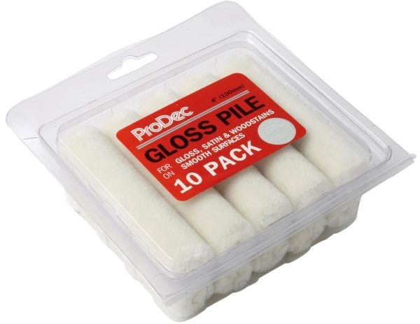 PRODEC GLOSS PILE MINI ROLLER SLEEVES 4" 10/PK. PRRE038 \\\KD36040