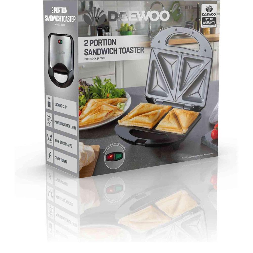 DAEWOO 2 PORTION / SLICE 750W SANDWICH TOASTIE MAKER. SDA1715GE \\\KD36053