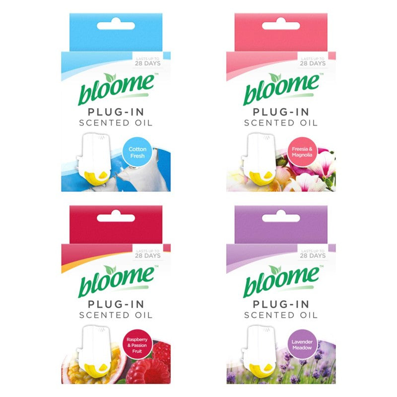 BLOOME ASSORTED FRAGRANCED OIL PLUG IN AIR FRESHNER 20ML. OL301260 \\\KD36092