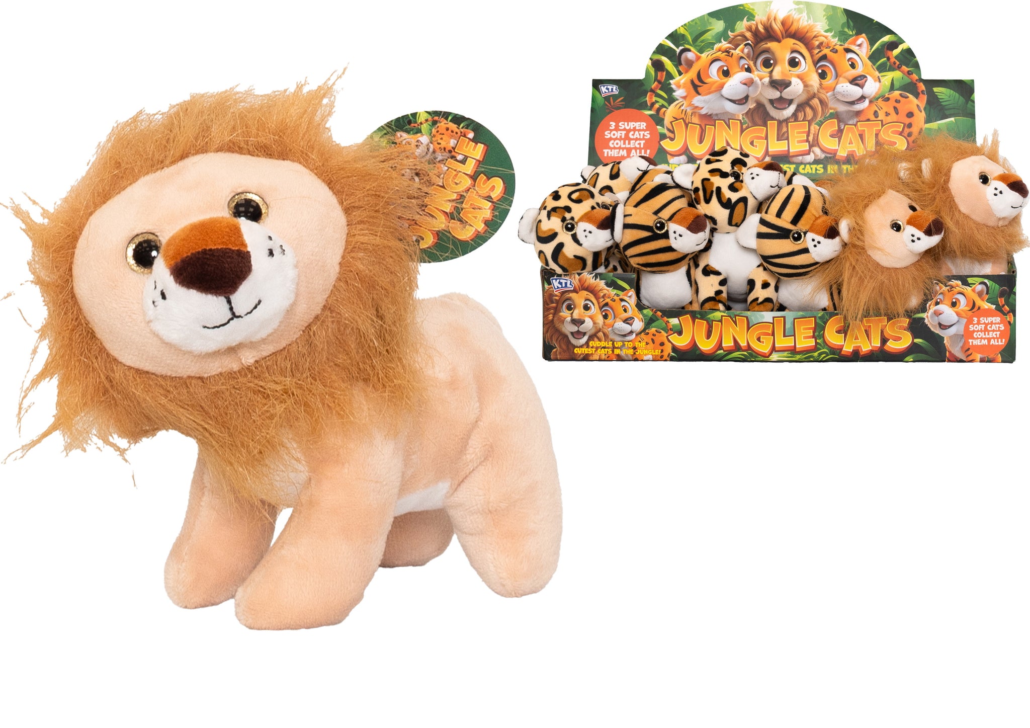 ASSORTED PLUSH JUNGLE CATS SOFT TOY 14CM. TY2698 \\\KD36155