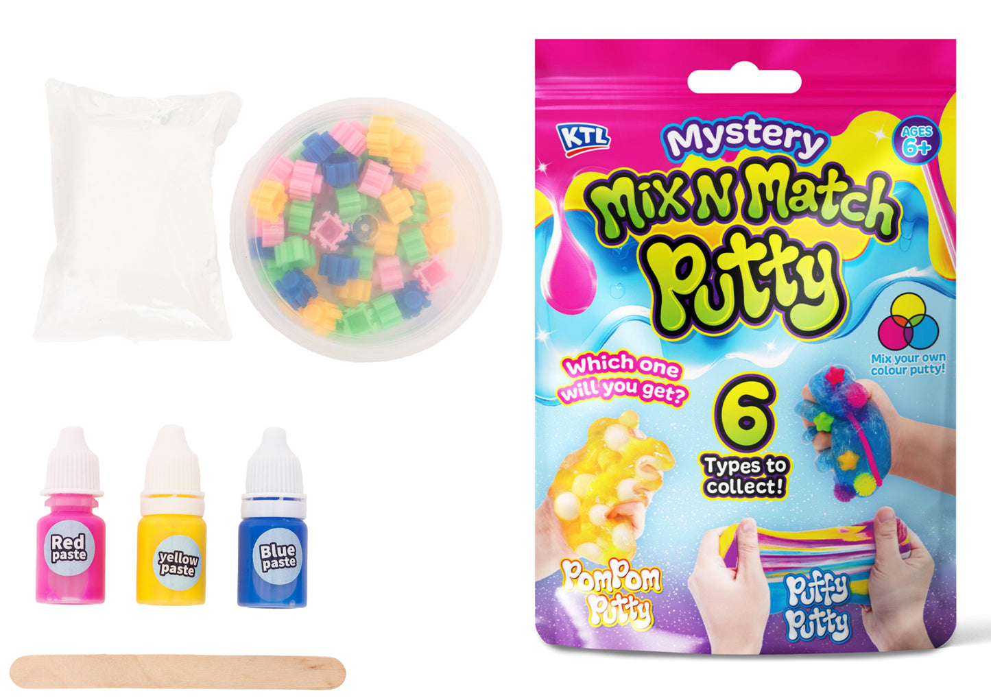 ASSORTED MYSTERY MIX-N-MATCH SLIME BAG CHILDRENS CREATIVE ACTIVITY SET. TY3395 \\\KD36157
