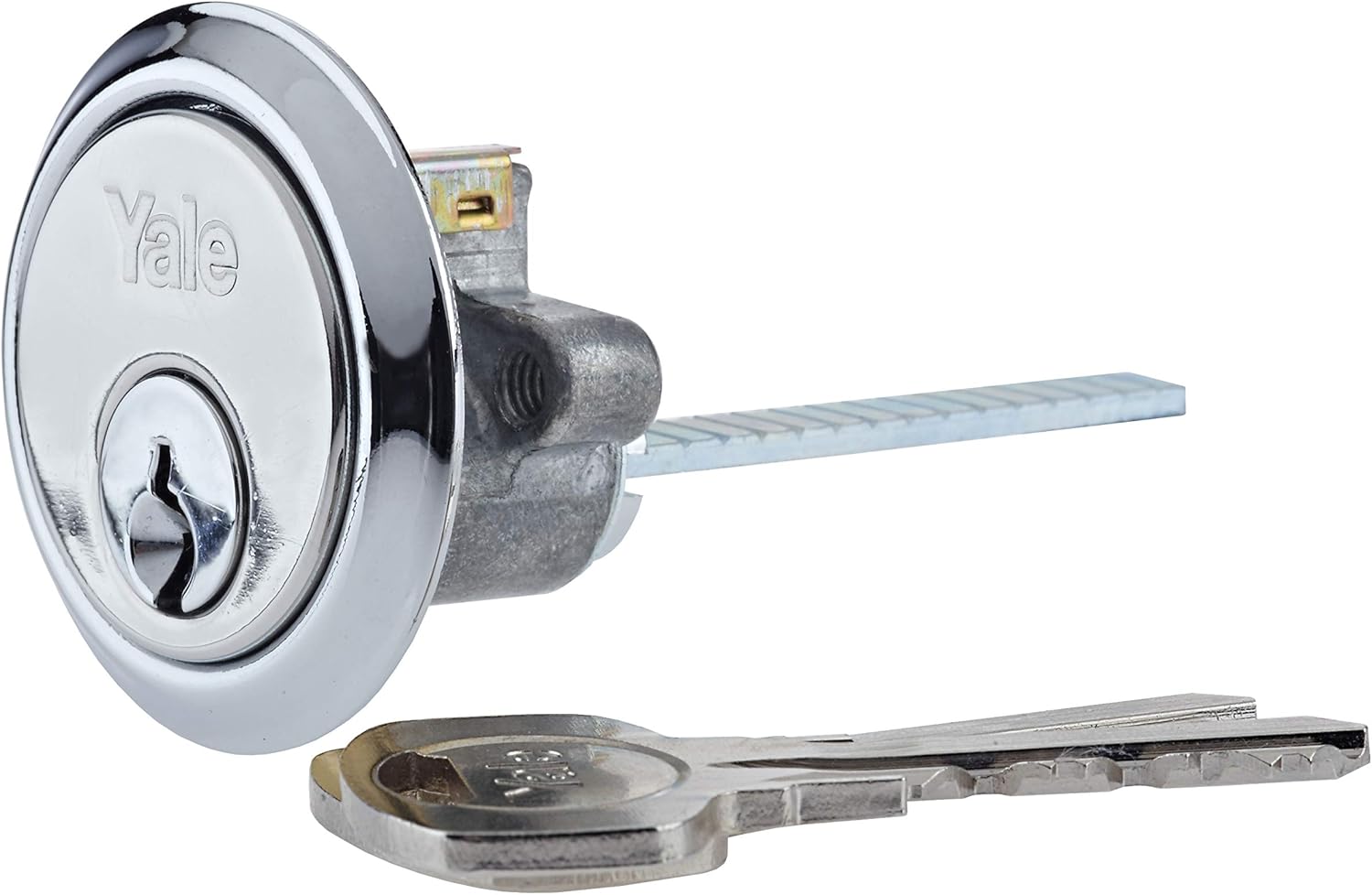 YALE REPLACEMENT RIM CYLINDER LOCK CHROME WITH 4 KEYS \\\KD36270