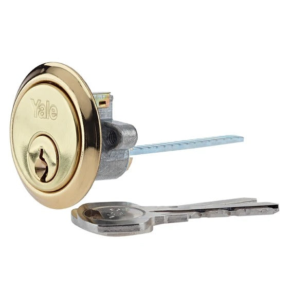 YALE REPLACEMENT RIM CYLINDER LOCK POLISHED BRASS WITH 4 KEYS \\\KD36273