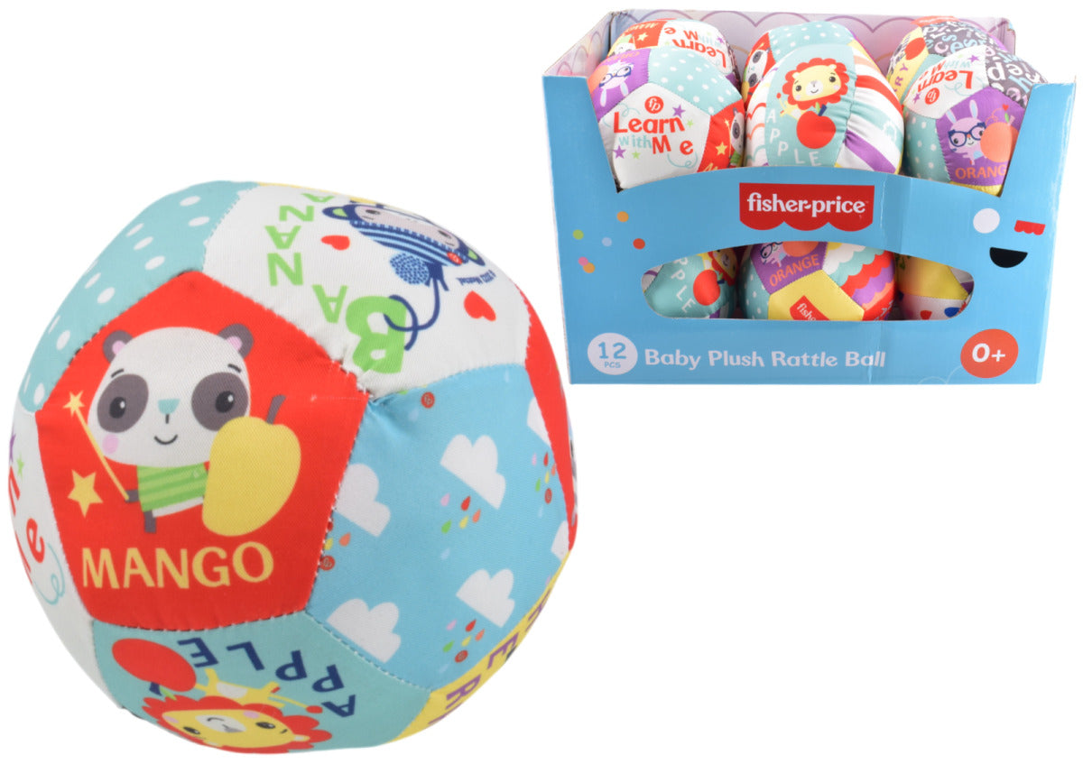 ASSORTED FISHER PRICE PLUSH RATTLE BALLS 10CM \\\KD36280