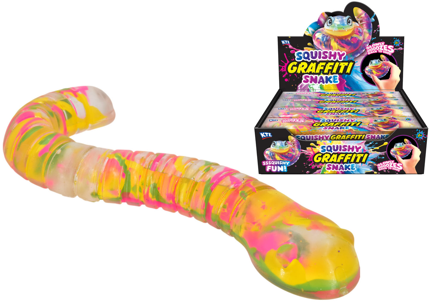 ASSORTED SQUISHY GRAFFITI STRETCHY SNAKE \\\KD36286