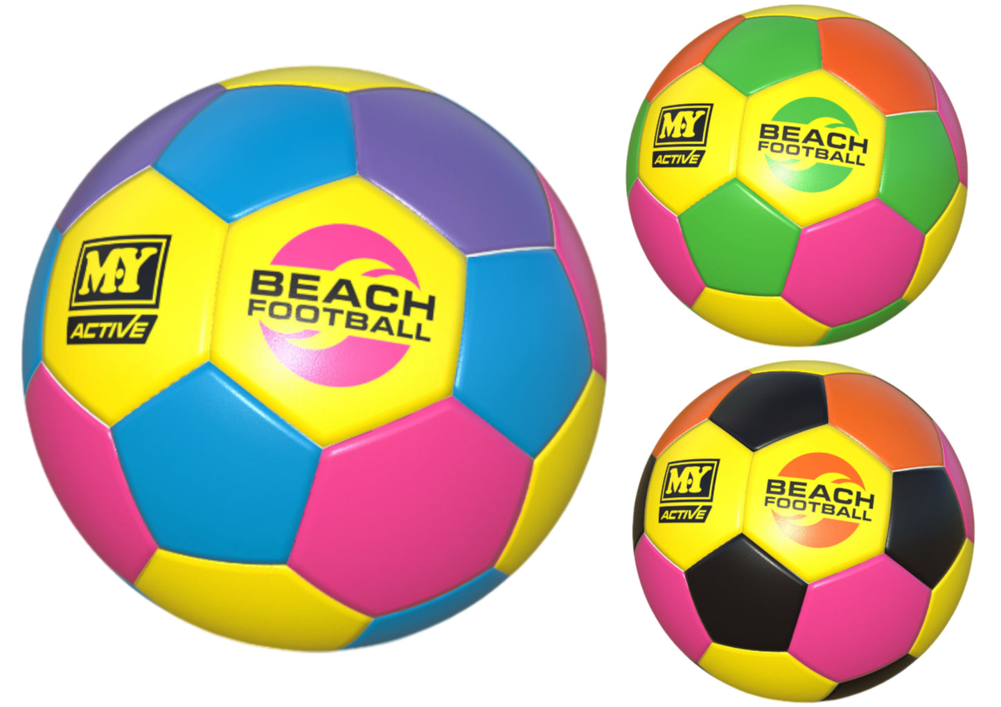 MY ASSORTED DEFLATED BEACH SOCCER BALL SIZE 4 \\\KD36287