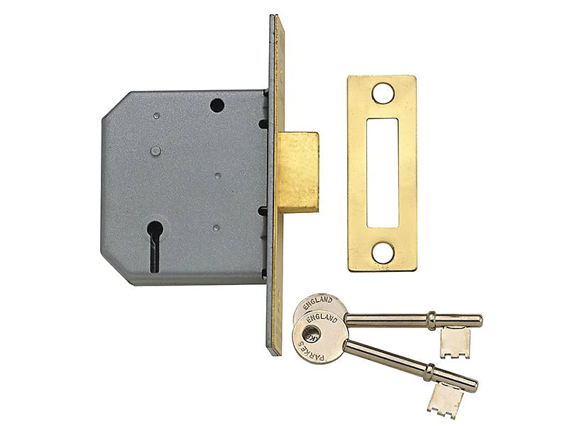 YALE 3 LEVER POLISHED BRASS MORTICE DEADLOCK 3" / 76MM \\\KD36293