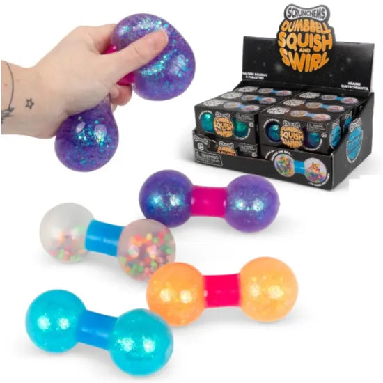 SCRUNCHEMS ASSORTED SQUISH AND SWIRLGLITTER DUMBBELL \\\KD36303