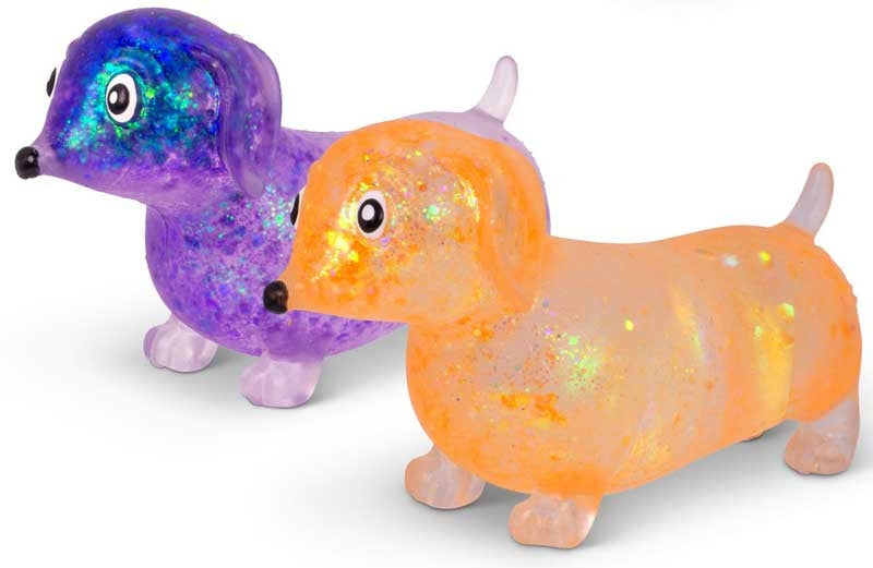 SCRUNCHEMS ASSORTED SQUISHY GLITTER SUGAR SAUSAGE DOG \\\KD36311