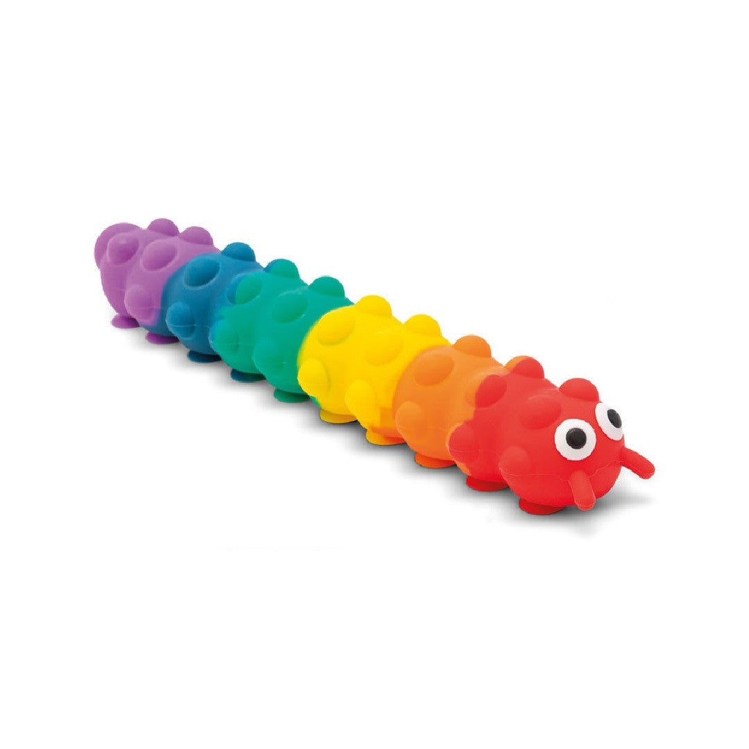LIGHT UP SUCTION PUSH POPPER RAINBOW CATERPILLAR FIDGET TOY \\\KD36323