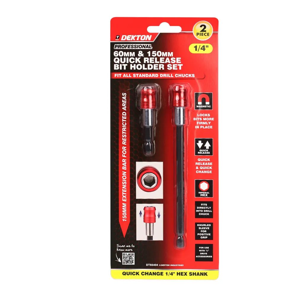 DEKTON 60MM & 150MM QUICK RELEASE BIT HOLDER SET 2/PK \\\KD36367