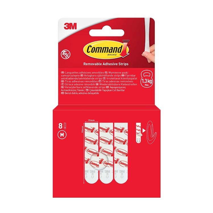 3M COMMAND 17021-8-EU MEDIUM PICTURE STRIPS 8 PAIRS \\\KD36398