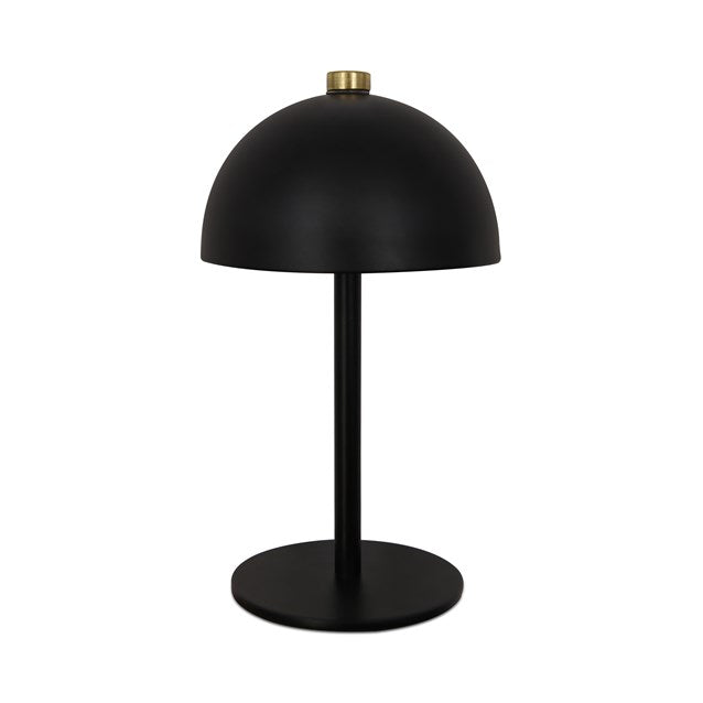 GLOBAL GLAZMOS RECHARGABLE METAL MUSHROOM TABLE LAMP BLACK 18CM \\\KD36461