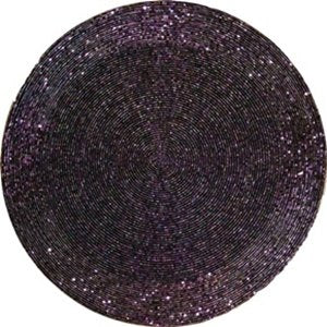 30CM PURPLE BEADED PLACEMAT. KI6729 \\\KI6729