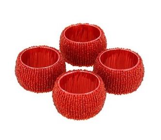 4 RED NAPKINS RING. KI6748 \\\KI6748