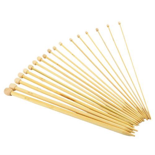 CONCEPT4U BAMBOO / WOODEN KNITTING NEEDLES 6 PAIRS (12 KNITTING NEEDLES) 3MM 4MM 5MM 6MM 7MM  ~  8MM. KSE0014 \\\KSE0014