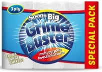 SOOOO BIG GRIME BUSTER MULTI PURPOSE KITCHEN TOWEL TISSUE 3 PK. LTC100039 \\\LTC100039