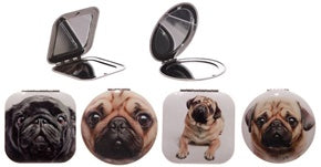 ASSORTED DESIGN CUTE PUG COMPACT POCKET MIRROR. MIRR13 \\\MIRR13