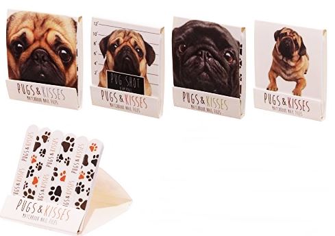 CUTE PUGS AND KISSES DESIGN NAIL FILE MATCHBOOK. NAIL58 \\\NAIL58