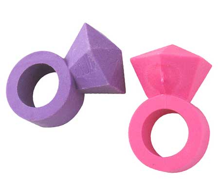 3 NOVELTY RING ERASERS. NVRS \\\NVRS