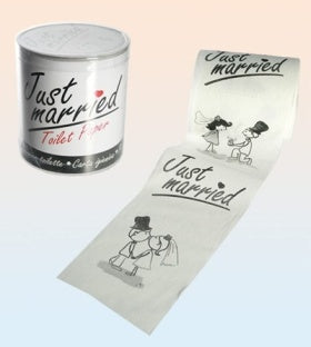 NOVELTY JUST MARRIED WEDDING TOILET PAPER TISSUE ROLL PARTY GIFT DECORATION. OB330068 \\\OB330068