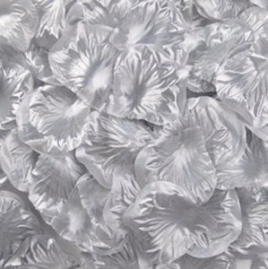 100 PCS SILVER ROSE FAKE PETALS CONFETTI WEDDING ENGAGEMENT CHRISTMAS PARTY DECORATIONS FLOWER FAVOR. OB500109 \\\OB500109