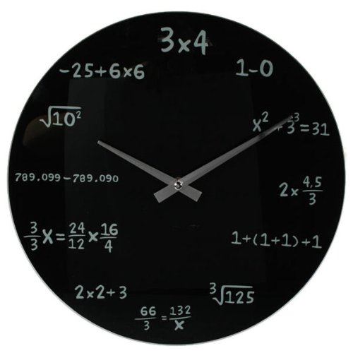 BLACK MATHS WALL CLOCK NOVELTY MATHEMATICAL PROBLEM - A DIFFERENT FORMULA FOR EACH HOUR. OB793029 \\\OB793029