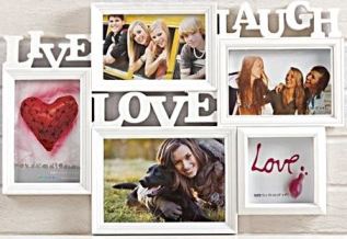 WHITE PLASTIC PHOTO FRAME LIVE-LAUGH-LOVE. OB942430 \\\OB942430