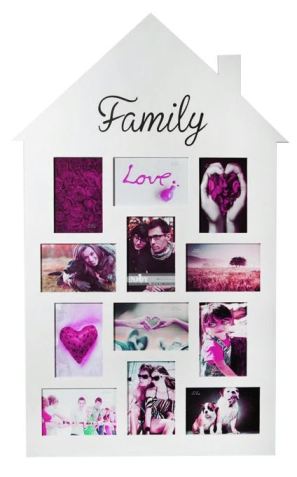 WHITE PLASTIC PHOTO FRAME FAMILY HOUSE. OB942528 \\\OB942528