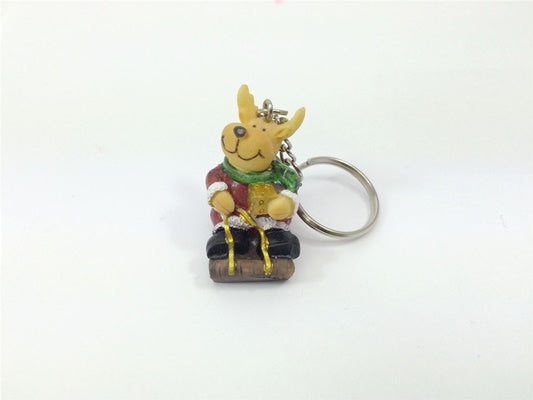 NOVELTY FANCY CHRISTMAS XMAS KEYRING KEY CHAIN STOCKING SACK FILLER - REINDEER. OB946102REIN \\\OB946102REIN