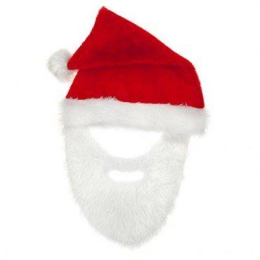 RED AND WHITE SANTA HAT MUSTACHE AND BEARD CHRISTMAS F19043454. OOM \\\OOM