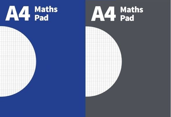 A4 ASSORTED COLOURS MATHS PAD. P1028 \\\P1028