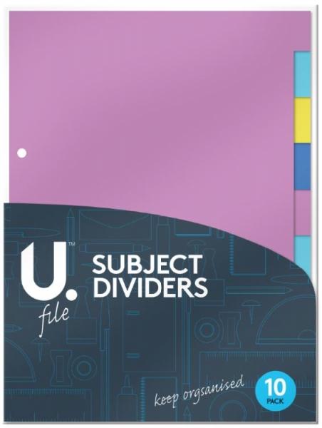 U FILE A4 PAPER INDEX DIVIDER 10/PK. P2090 \\\P2090