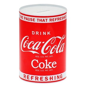 COCA COLA COKE MONEY BOX SAVINGS BANK TIN GIFT 15CM. P60113 712797 \\\P60113