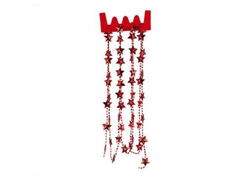 STAR BEAD CHAIN GARLAND 2.7M RED IDEAL FOR TREE ROOM DECORATIONS ( 54126). PI451910R \\\PI451910R