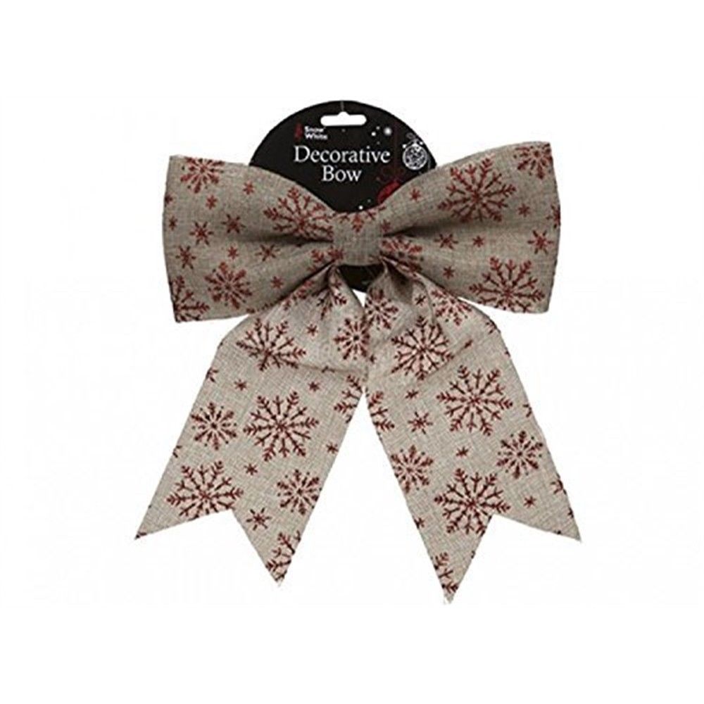 JUTE LOOK BOW WITH GLITTER 26CM X 31CM. PI502040 \\\PI502040
