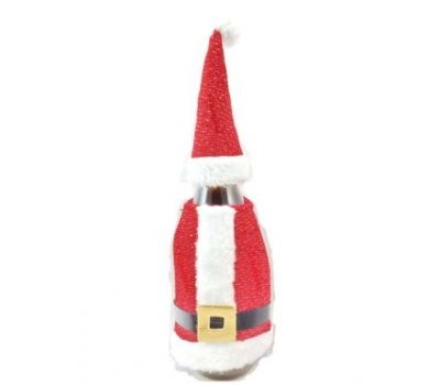 FATHER SANTA SUIT WITH HAT CHRISTMAS WINE CHAMPAGNE BOTTLE COVER GREAT CHRISTMAS PARTY GIFT BAG TABL. PI505009 \\\PI505009