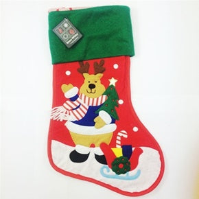 FESTIVE CHRISTMAS FELT STITCHED STOCKING REINDEER DESIGN DECORATION. PI521000REIN \\\PI521000REIN