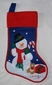 FESTIVE CHRISTMAS FELT STITCHED STOCKING CUTE SNOWMAN DESIGN DECORATION. PI521000SNOW \\\PI521000SNOW