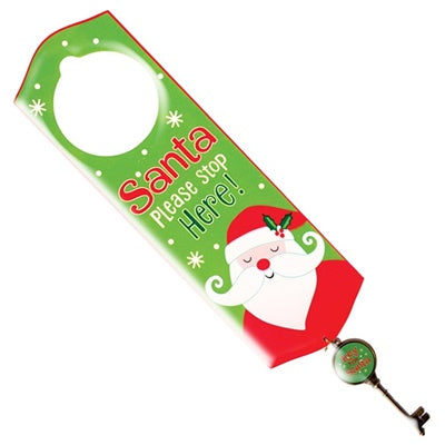 DELUXE FATHER CHRISTMAS XMAS SANTA MAGIC FRONT DOOR KEY WITH HANGER FESTIVE DECORATION..... NO CHIMN. PI524001 \\\PI524001