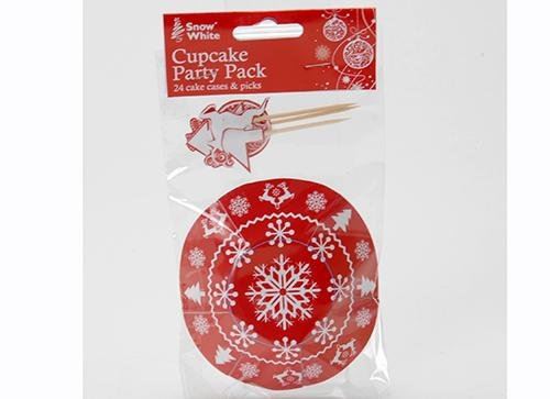 CHRISTMAS PARTY 48 CUPCAKE CASES  ~  TOPPERS KIT. PI551800 \\\PI551800