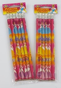 PRINCESS THEME PENCILS WITH ERASER - 1 PACK. PL150162 \\\PL150162
