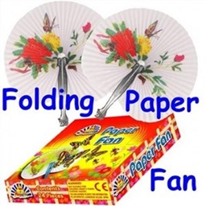 PAPER FANS WITH DIFFERING ORIENTAL PICTURE DESIGNS - 1 PC. PL382086K \\\PL382086K