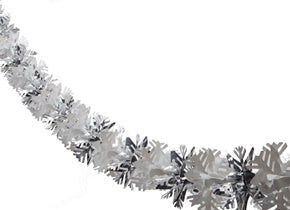 SILVER AND WHITE FOIL DECORATION SNOWFLAKE GARLAND. PM051273 \\\PM051273