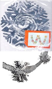 SILVER FOIL HANGING SNOWFLAKE GARLAND WALL CEILING CHRISTMAS PARTY DECORATION. PM051288 \\\PM051288