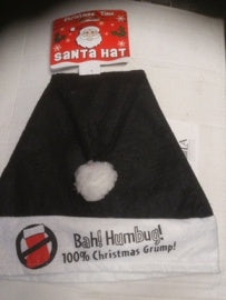 BAH HUMBUG BLACK SANTA CHRISTMAS HAT 520022 293211. PM251617 \\\PM251617