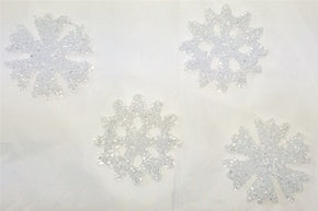 4 CHRISTMAS TREE ROOM DECORATIONS FROSTED SNOWFLAKES ORNAMENTS PARTY. PM451916 \\\PM451916