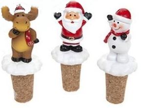 POLYRESIN XMAS WINE STOPPERS 3 ASSORTED DESIGN (SEND 1 PIECE ONLY!). PM503004 \\\PM503004